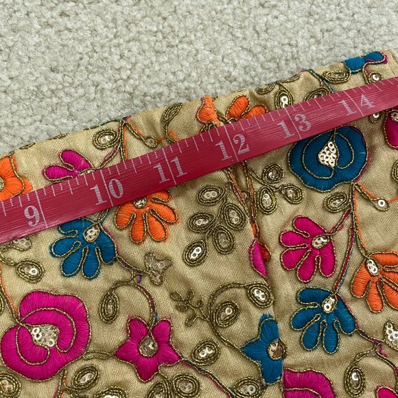 NEW] Indian Sari Saree Lehenga Blouse Gold XL - Picture 7 of 12